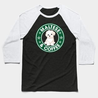 Maltese And Coffee Baseball T-Shirt